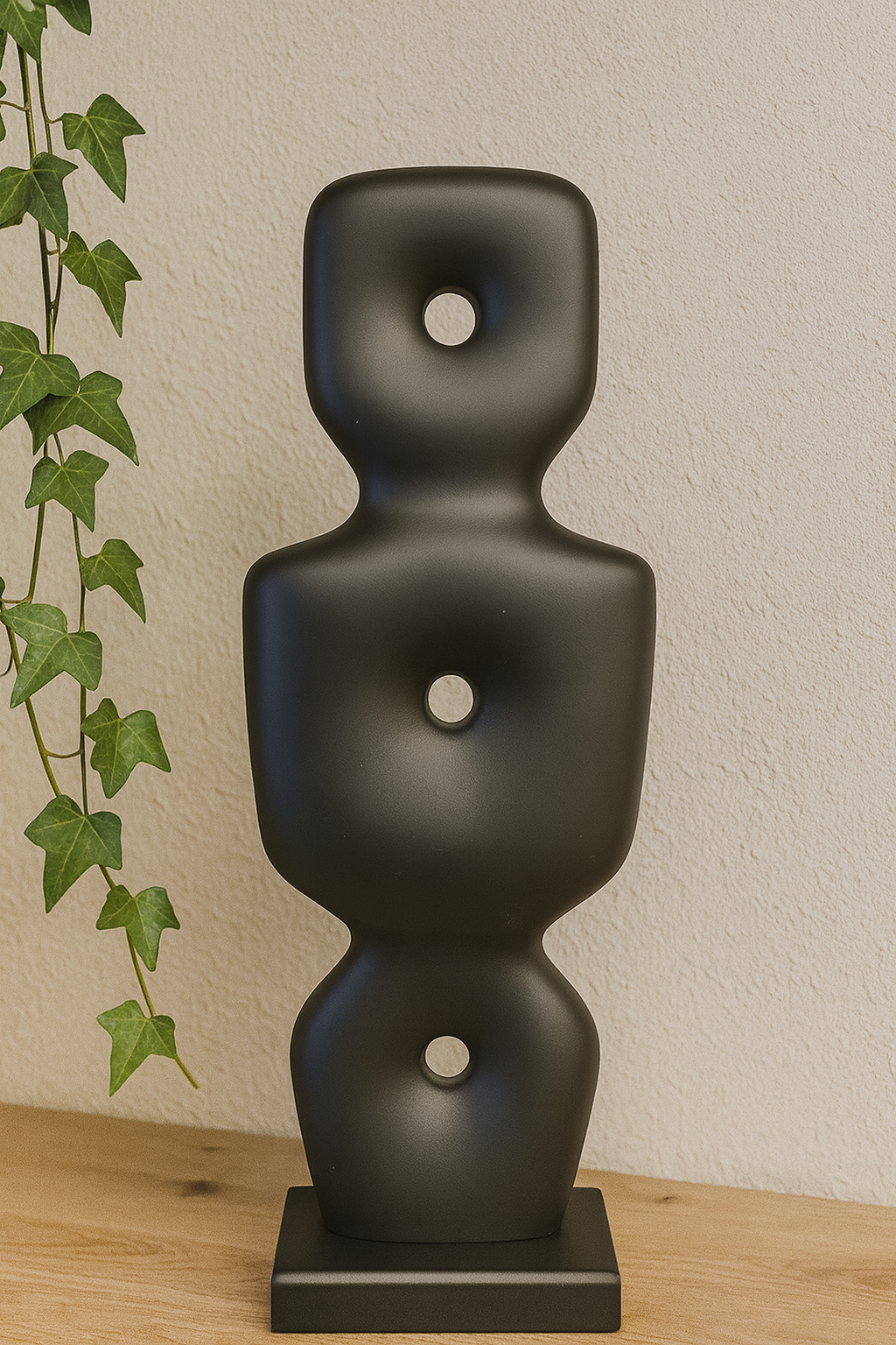 Göbeklitepe Biblo Siyah Renk – 38x13 cm Modern Sanat Objeleri