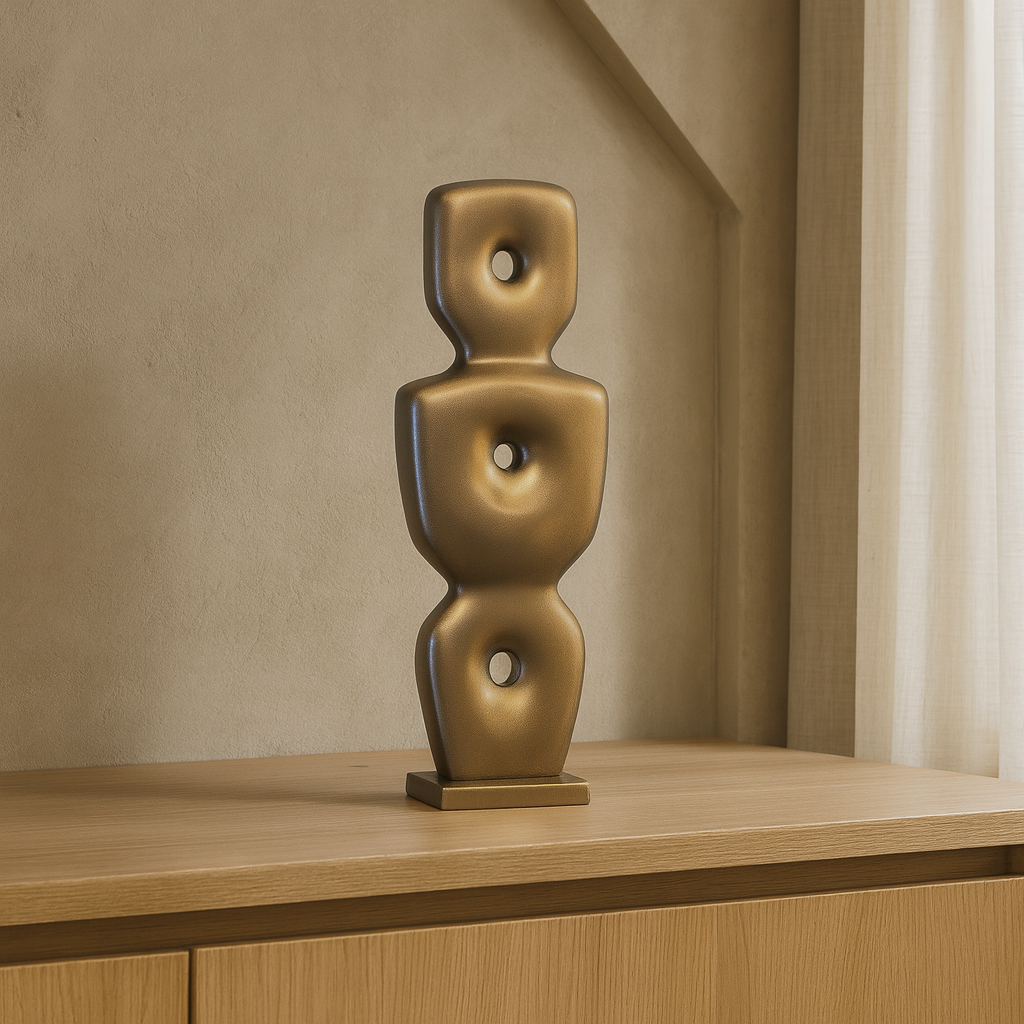 Göbeklitepe Biblo Bronz Renk – 38x13 cm Sanatsal Dekor Biblo