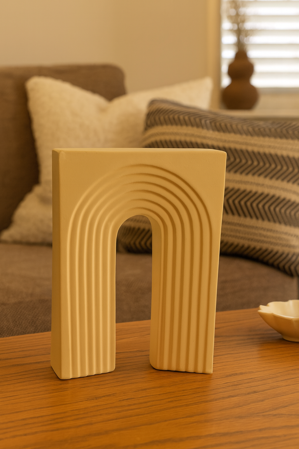 Seramik Kale Biblo Bej 22,5x15 cm Modern Dekoratif Obje