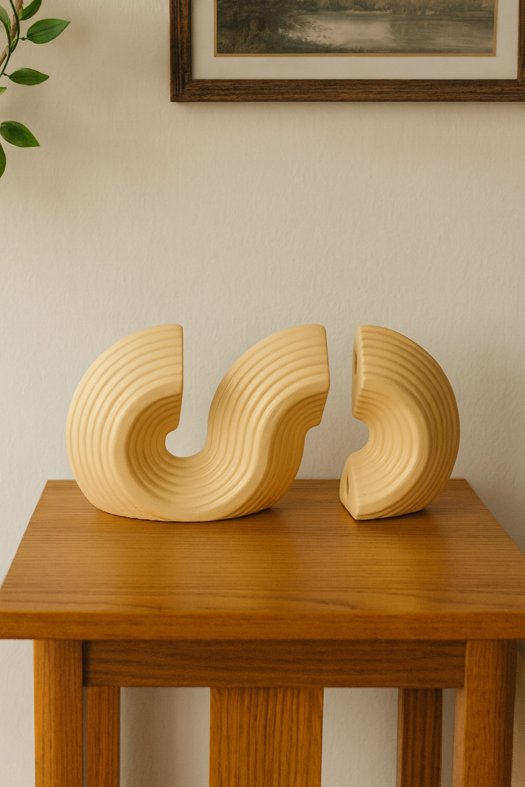 Seramik Kitaplık Biblo Bej 26x14 cm Modern Dekoratif Obje