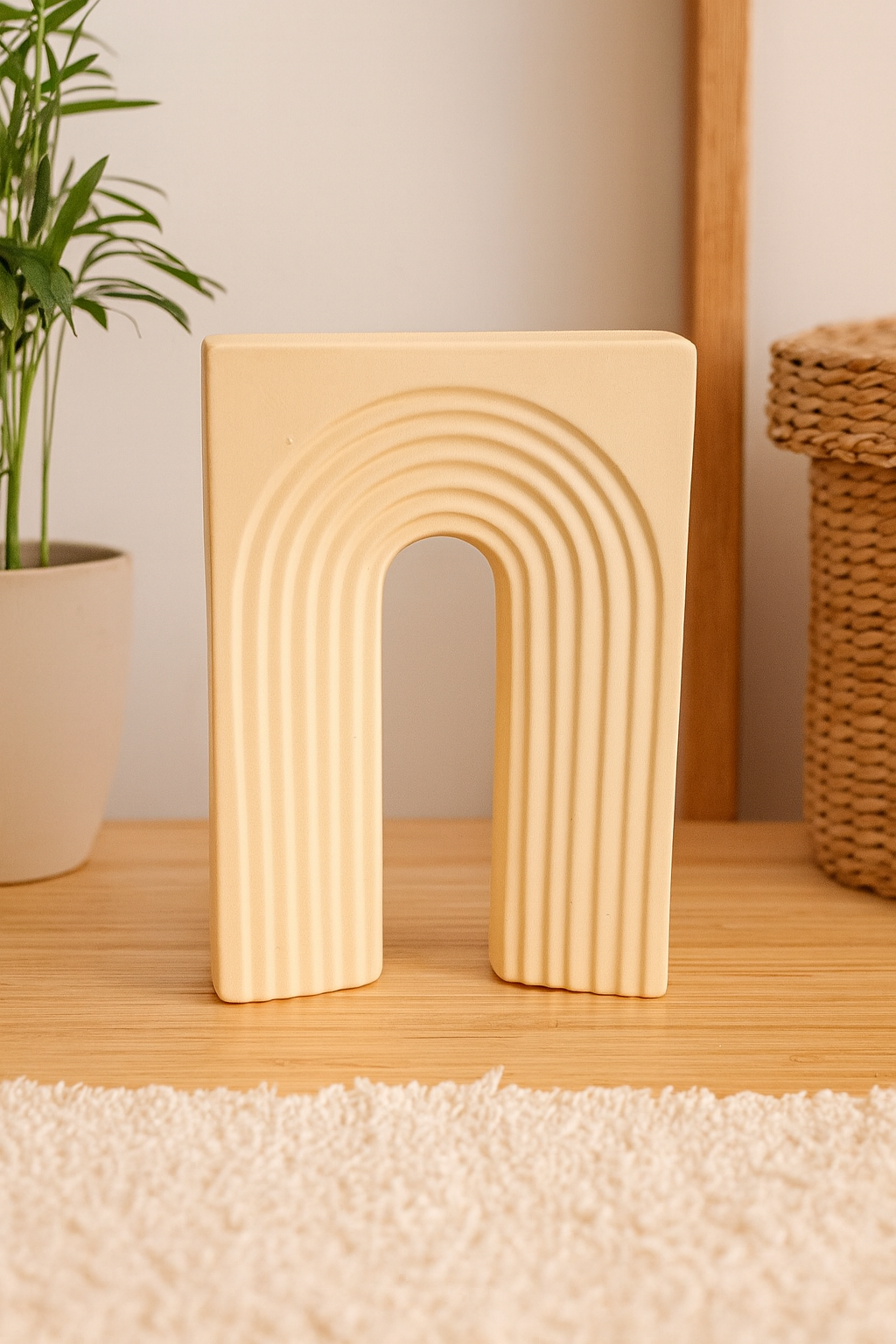 Seramik Kale Biblo Bej 22,5x15 cm Modern Dekoratif Obje