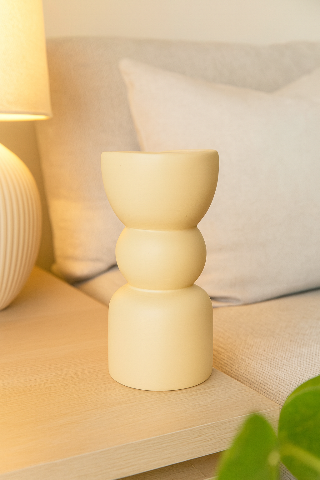 Seramik Triple Vazo 23x10 cm Modern Dekoratif Aksesuar