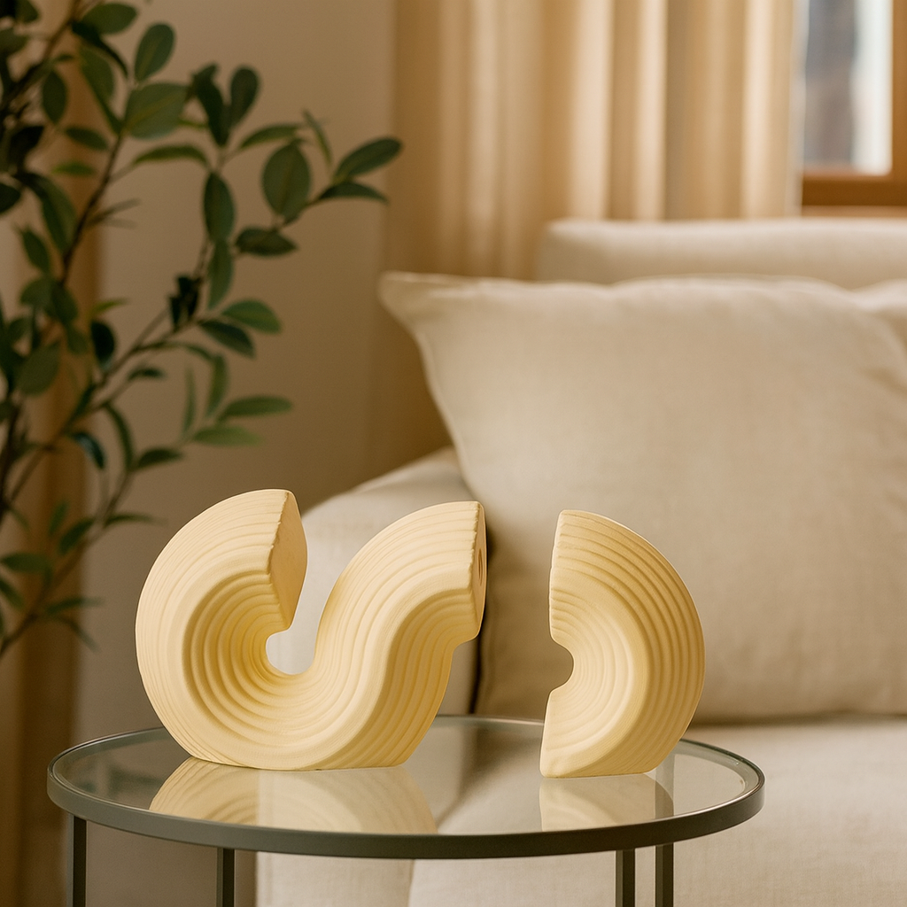 Seramik Kitaplık Biblo Bej 26x14 cm Modern Dekoratif Obje