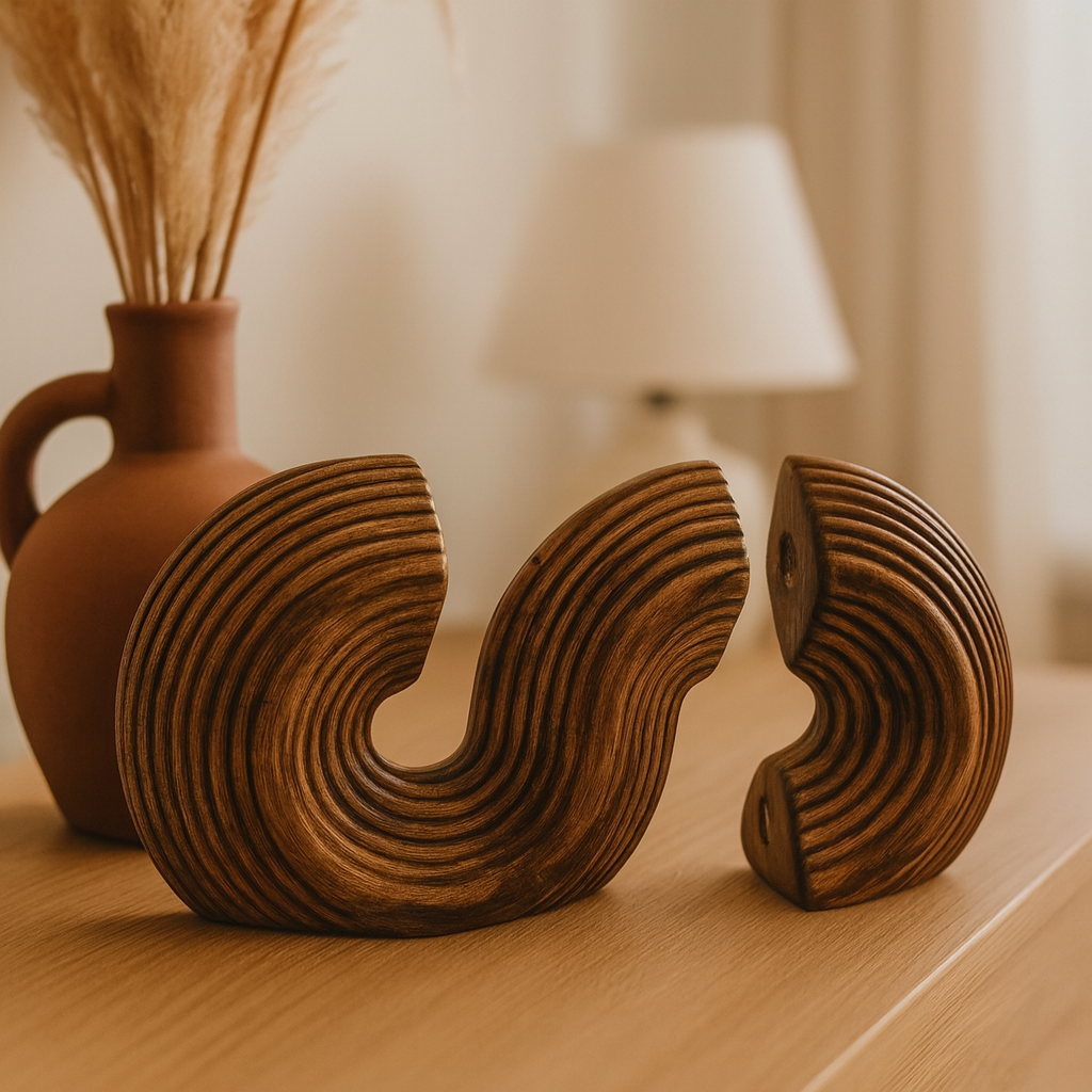 Seramik Kitaplık Biblo Kahverengi 26x14 cm Rustik Dekoratif Obje