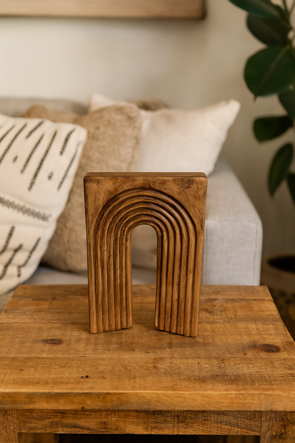 Seramik Kale Biblo Kahverengi 22,5x15 cm Rustik Dekoratif Obje