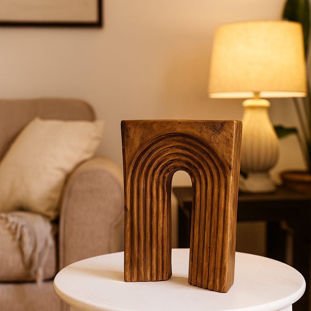 Seramik Kale Biblo Kahverengi 22,5x15 cm Rustik Dekoratif Obje