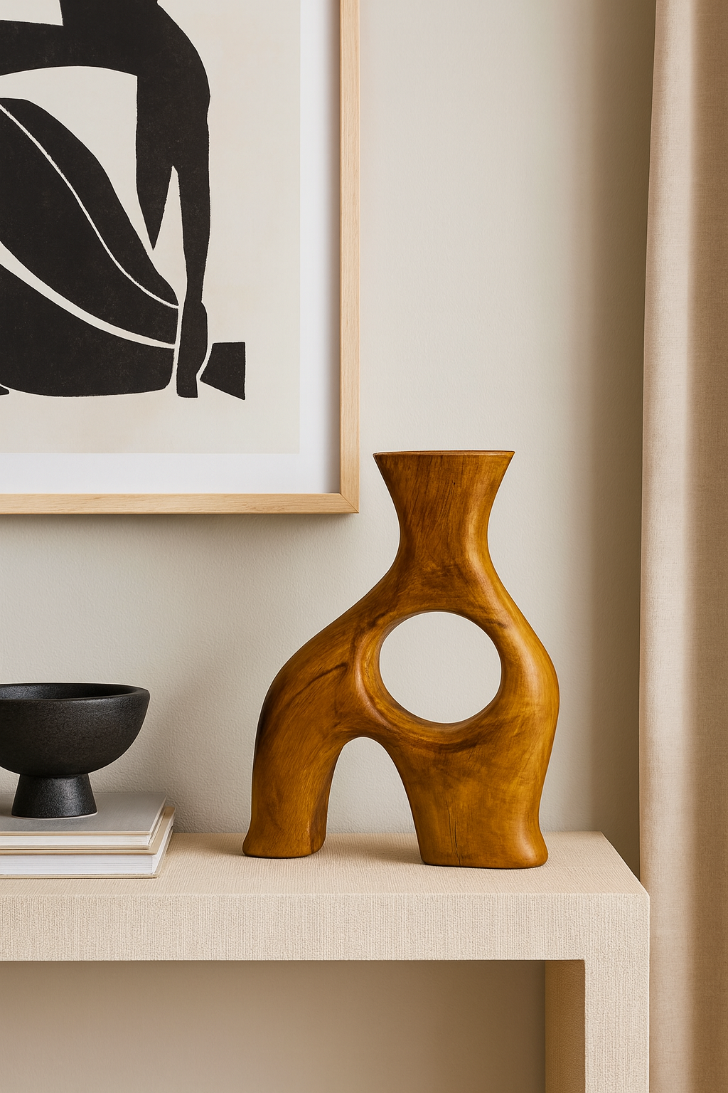 Seramik Falk Dekoratif Vazo Kahverengi - 28,5x20 cm – Modern Ev Dekoru