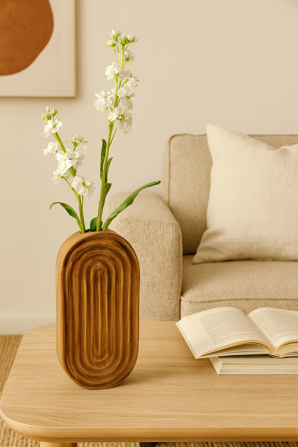 Seramik Gökküşağı Vazo Kahverengi 29x14,5 cm