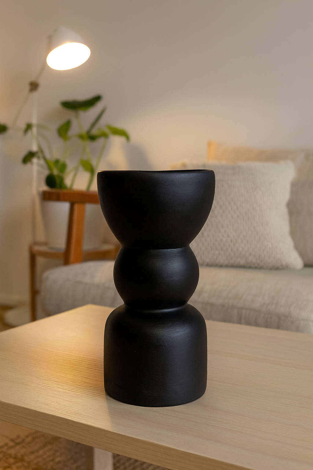 Seramik Triple Vazo 23x10 cm Modern Dekoratif Aksesuar