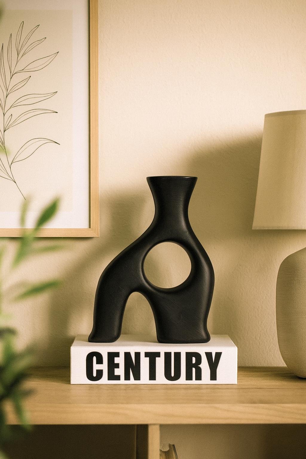 Seramik Falk Dekoratif Vazo 28,5x20 cm – Modern Ev Dekoru