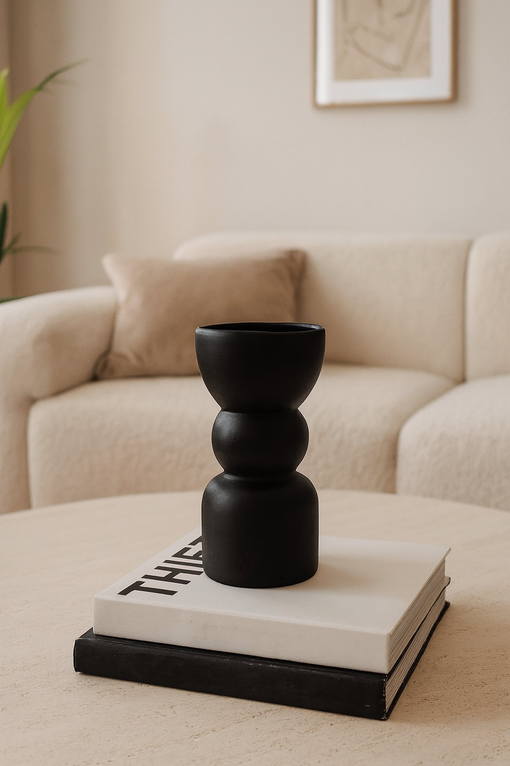 Seramik Triple Vazo 23x10 cm Modern Dekoratif Aksesuar