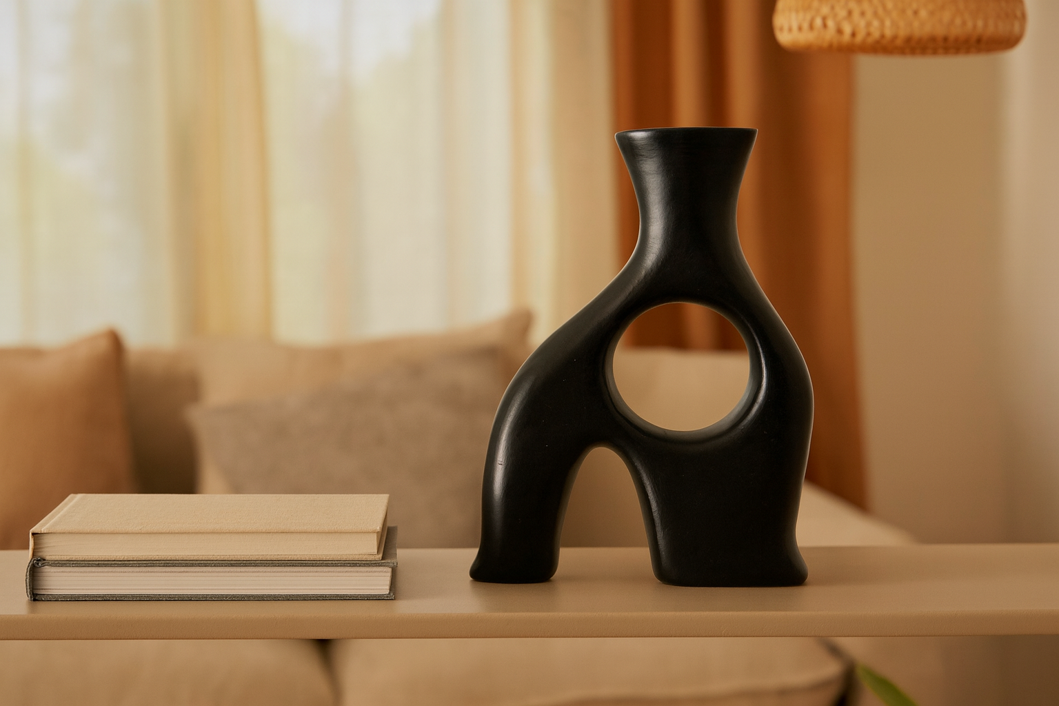 Seramik Falk Dekoratif Vazo 28,5x20 cm – Modern Ev Dekoru