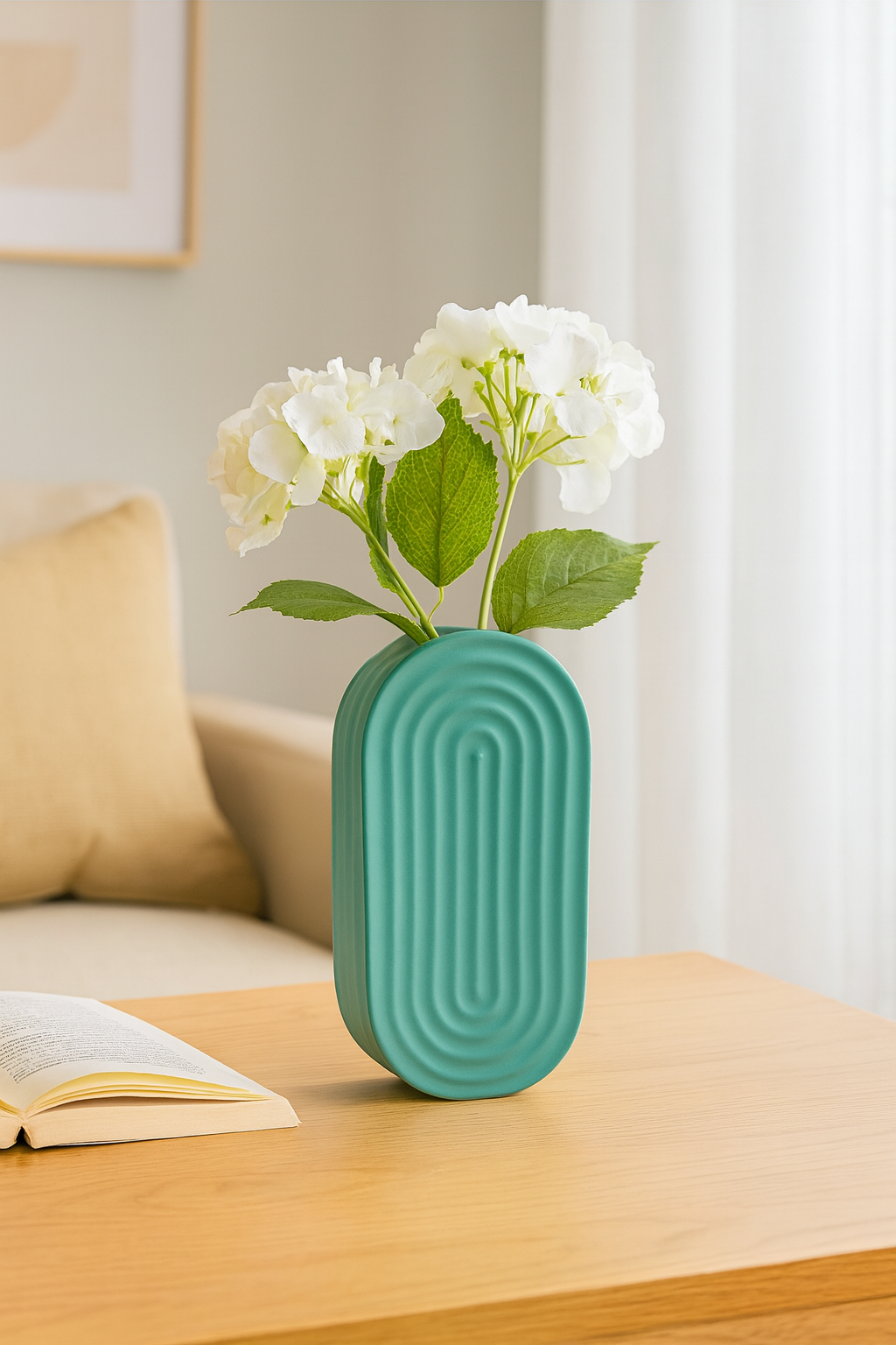 Seramik Gökküşağı Vazo Yeşil 29x14,5 cm