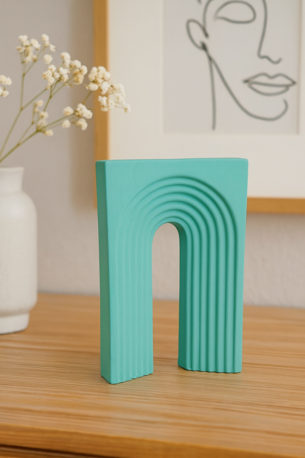 Seramik Kale Biblo Yeşil 22,5x15 cm Modern Dekoratif Obje