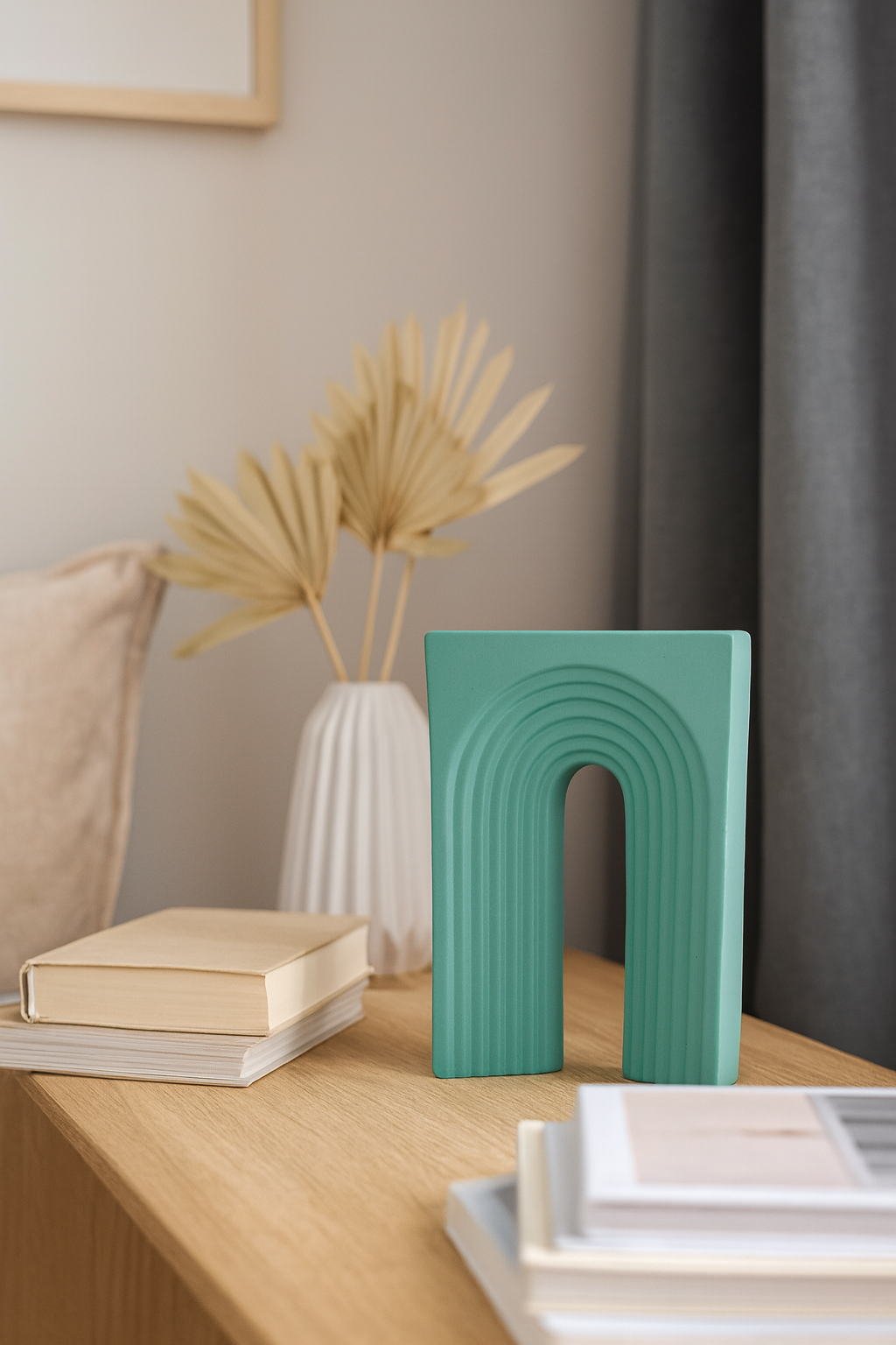 Seramik Kale Biblo Yeşil 22,5x15 cm Modern Dekoratif Obje