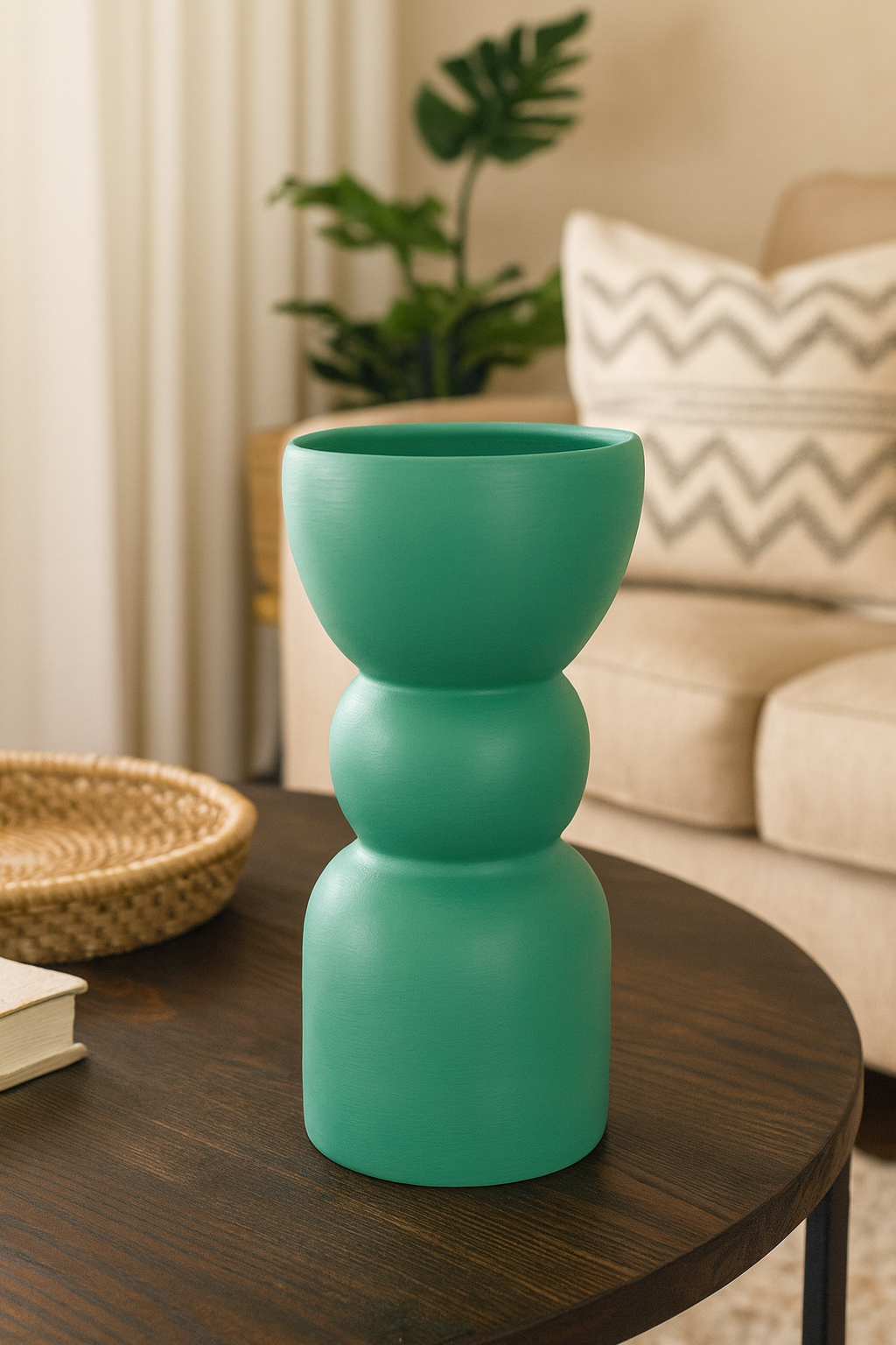 Seramik Triple Vazo 23x10 cm Modern Dekoratif Aksesuar