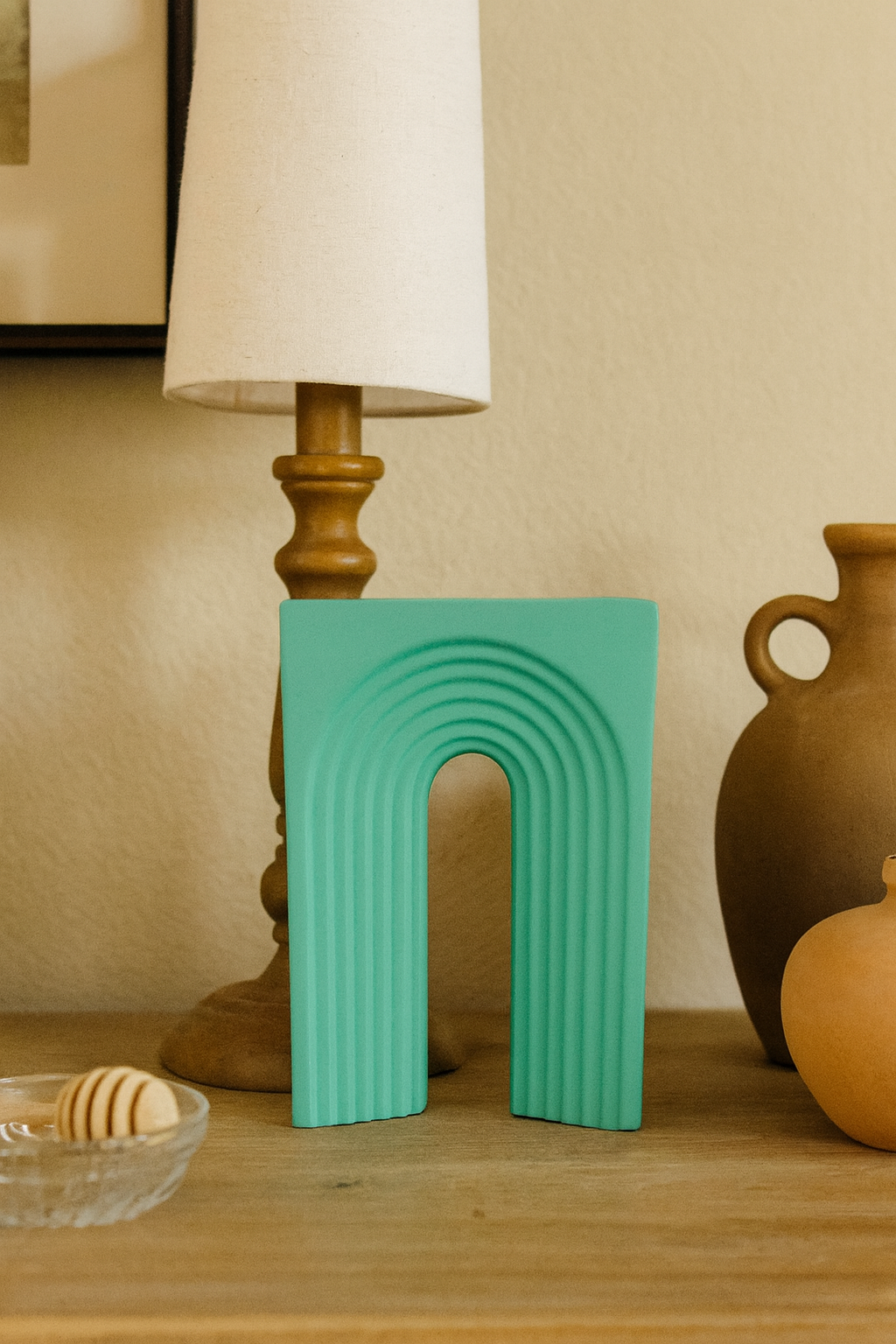 Seramik Kale Biblo Yeşil 22,5x15 cm Modern Dekoratif Obje