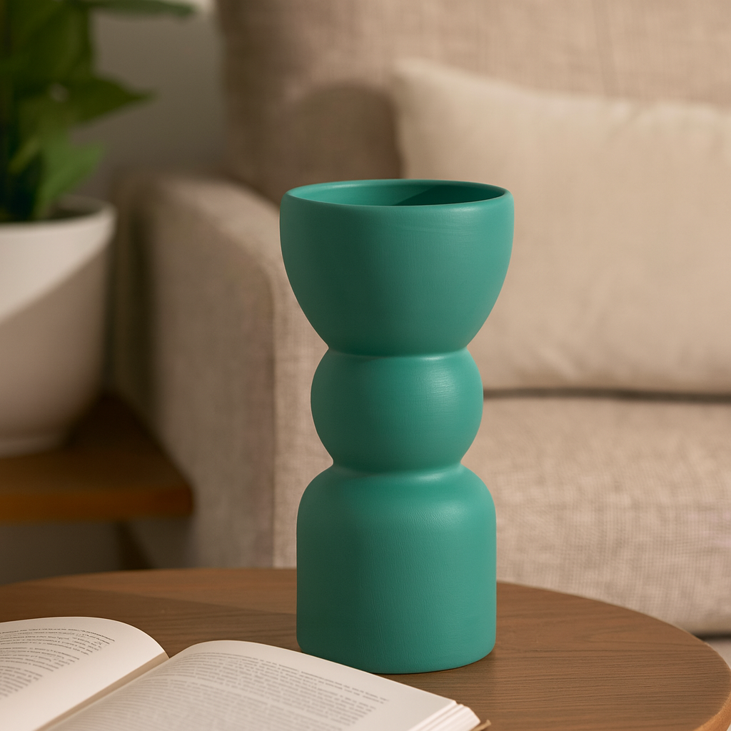 Seramik Triple Vazo 23x10 cm Modern Dekoratif Aksesuar