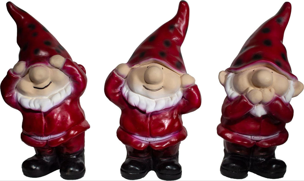 Üçlü GBD Cüce Biblo Bordo – Dekoratif Sevimli Figür Seti (40x20 cm)