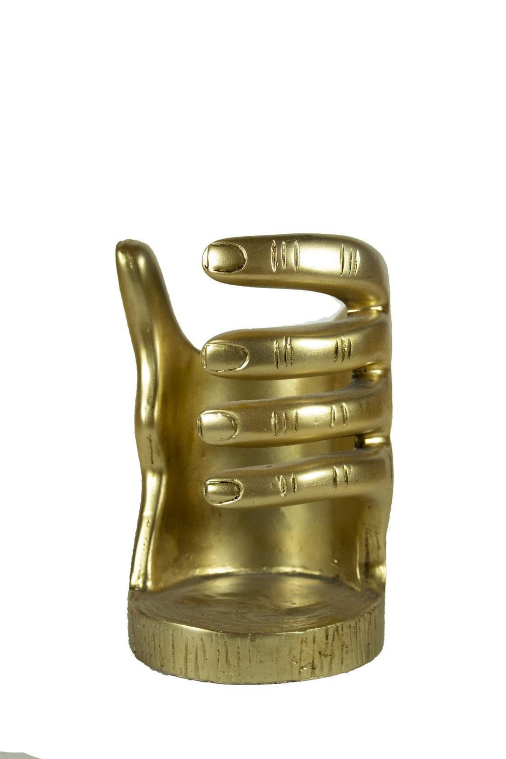 El Dekoratif Şişelik 14x20 cm – Polyester Şişe Tutucu Altın Renk