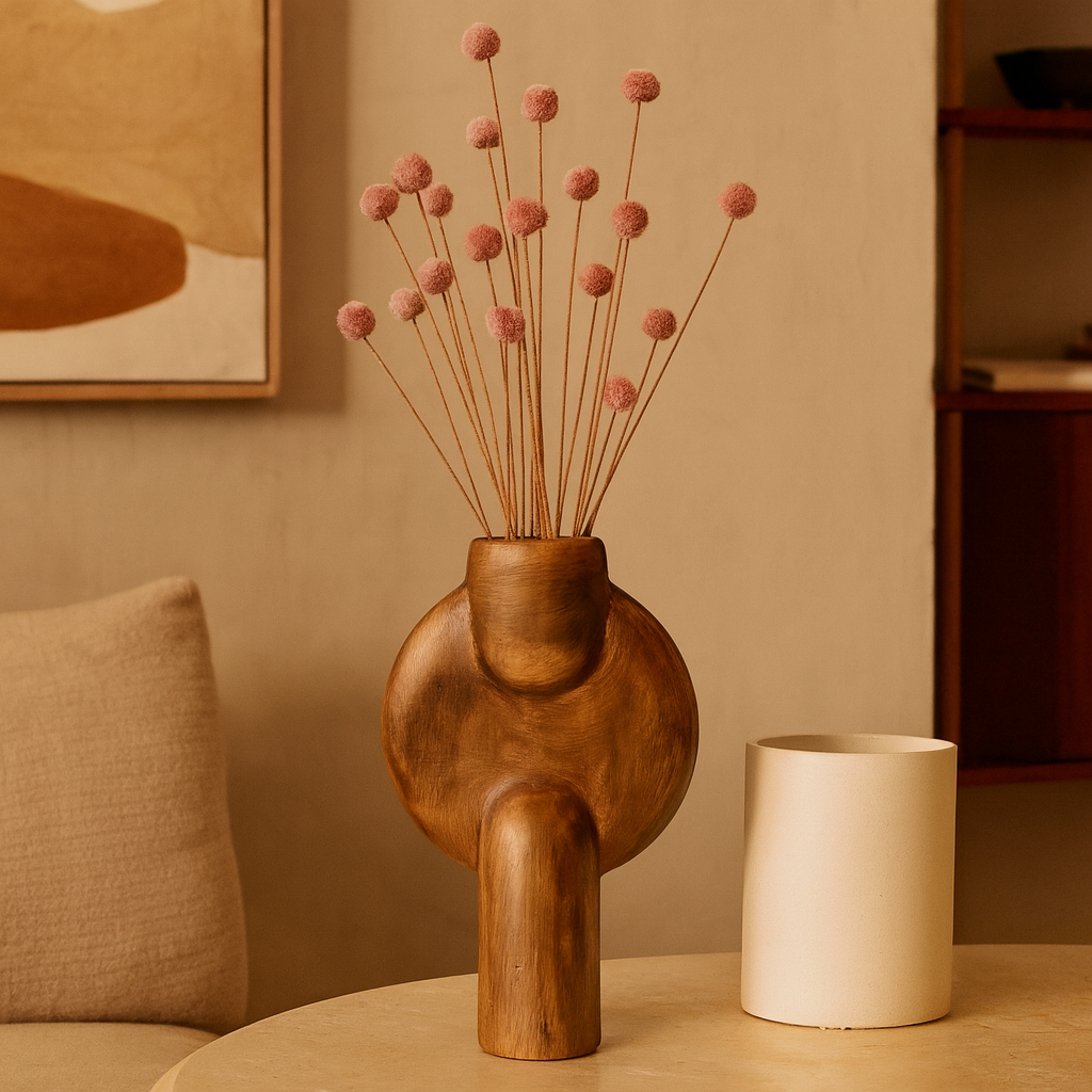 Seramik Büyük Aria Vazo Kahverengi 26,5x16,5 cm