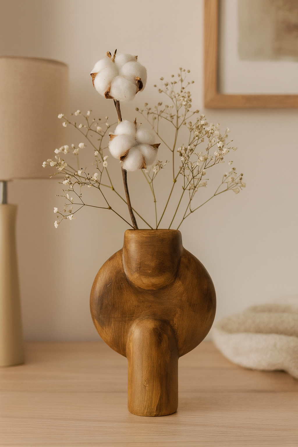 Seramik Büyük Aria Vazo Kahverengi 26,5x16,5 cm