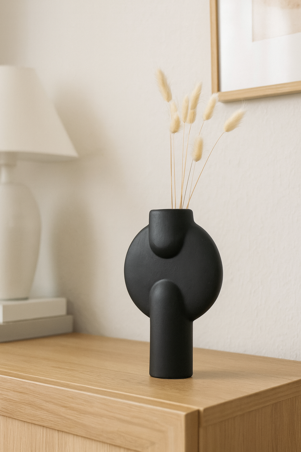 Seramik Büyük Aria Vazo Siyah 26,5x16,5 cm