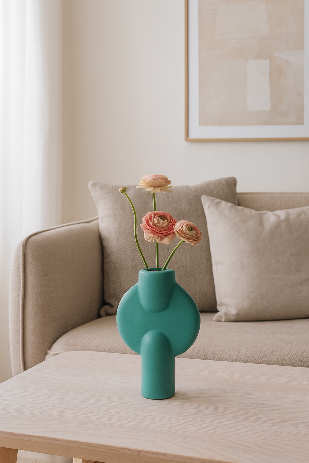 Seramik Büyük Aria Vazo Yeşil 26,5x16,5 cm